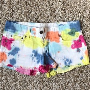 Carmar tie dye jean shorts